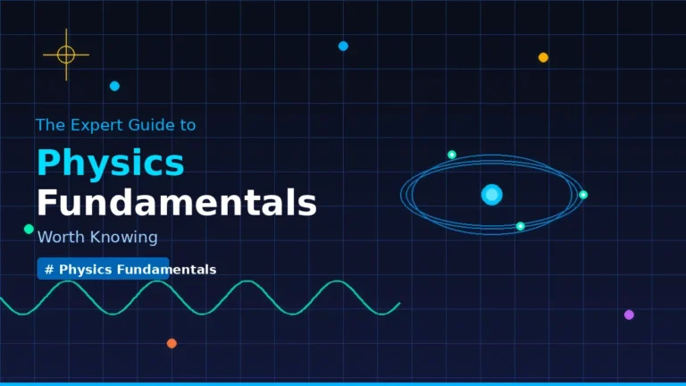 Physics fundamentals guide showing atom structure, wave equations, and core physics concepts