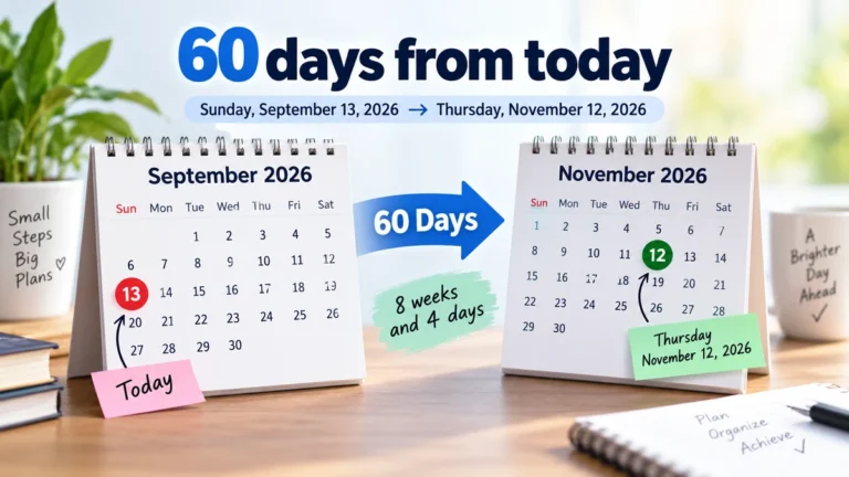 60 days from today: Exact Date & Day Explained