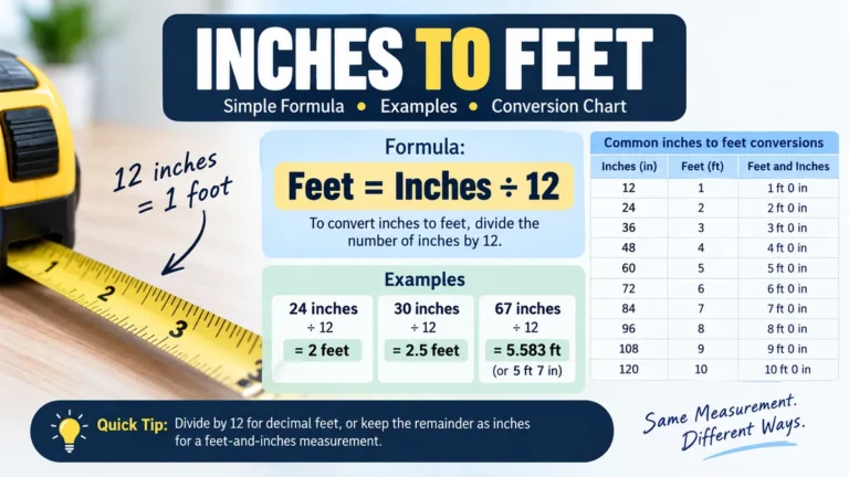 inches to feet: Formula, Chart & Easy Conversion