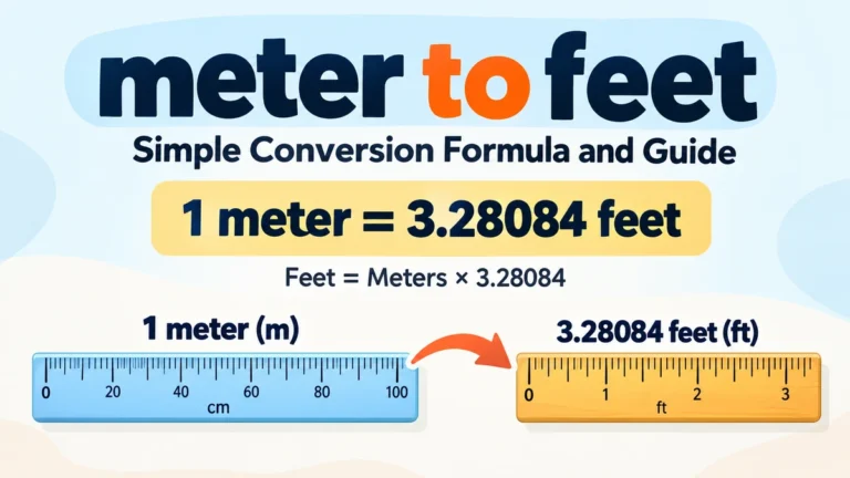meter to feet: Formula, Conversion Table & Examples